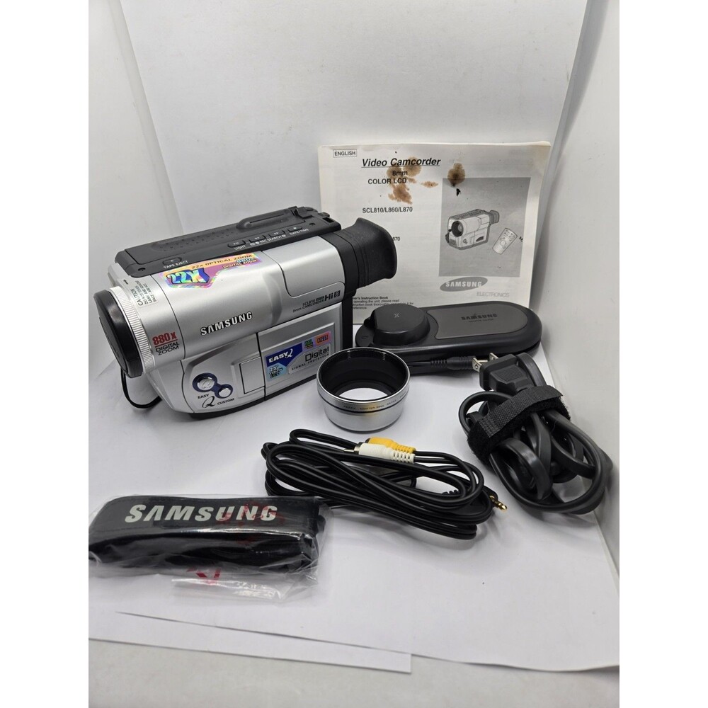 Samsung SCL810 Hi8 8MM Camcorder - Tested and Working + Tapes & Camera Bag